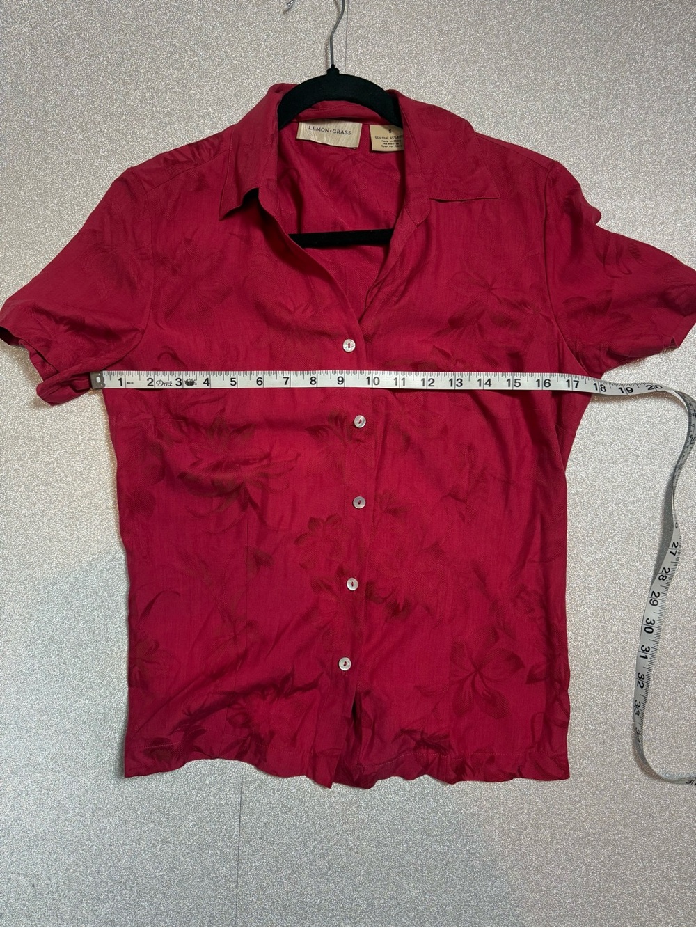 Short-Sleeve Two-Piece Pajama Set in Raspberry - Picture 3 of 8